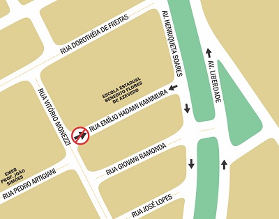 Rua Emílio Hadami Kamimura passará a ser de mão única