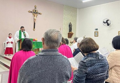 Missa, carreata e bênção dos veículos hoje no Camboriú  