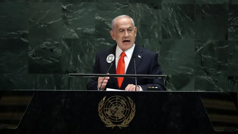 Delegações deixam cadeiras vazias durante discurso de Netanyahu na ONU