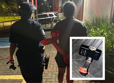 GCM encontra tornozeleira eletrônica abandonada e detém mulher que havia rompido